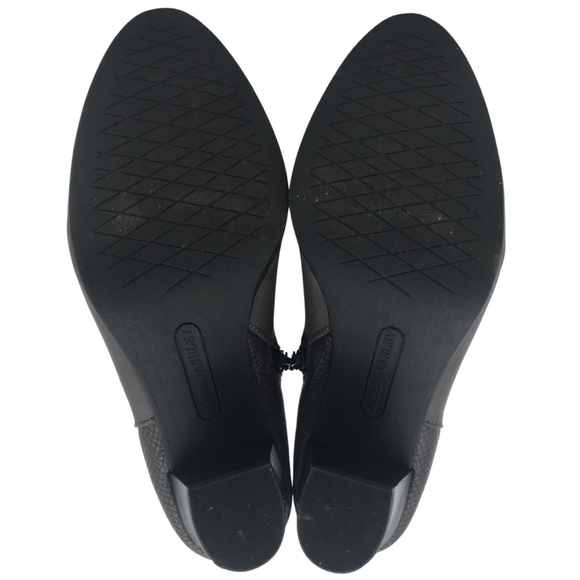 Laura Ashley Grey Reptile Print SIce Buckle Vegan Booties with Almond Toe size 7 - Picture 11 of 16